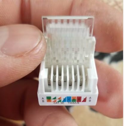 Модуль RJ45 Keystone для мережевих комп'ютерних розеток (під рамку блоку розеток) Jack cat.5e UTP Т568А/В кат.5е AMP-PC Network Mo 5006 фото