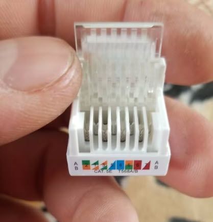 Модуль RJ45 Keystone для мережевих комп'ютерних розеток (під рамку блоку розеток) Jack cat.5e UTP Т568А/В кат.5е AMP-PC Network Mo 5006 фото