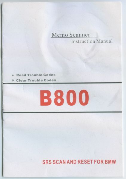 BMW ресеттер B800 Airbag Scan скидання сканер помилок подушок 16 pin + перехідник 20 pin + / Reset Tool B800 for B 5246 фото