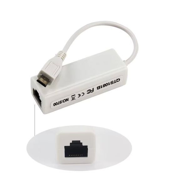 Сетевая карта внешняя Micro USB Ethernet RJ45 для Android, USB OTG LAN адаптер 10/100 Мбит/с #3475 3475 фото