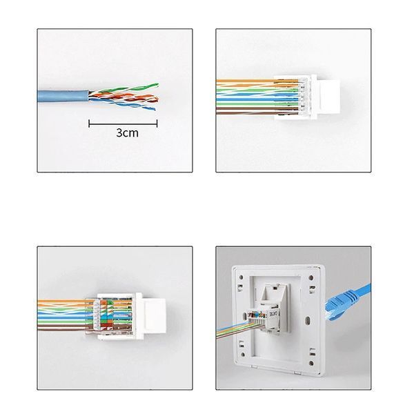 Модуль RJ45 Keystone для мережевих комп'ютерних розеток (під рамку блоку розеток) Jack cat.5e UTP Т568А/В кат.5е AMP-PC Network Mo 5006 фото