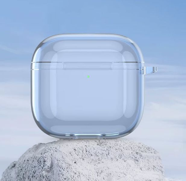 Apple Airpods4 TPU чехол силиконовый (прозрачный синий) 8020 фото