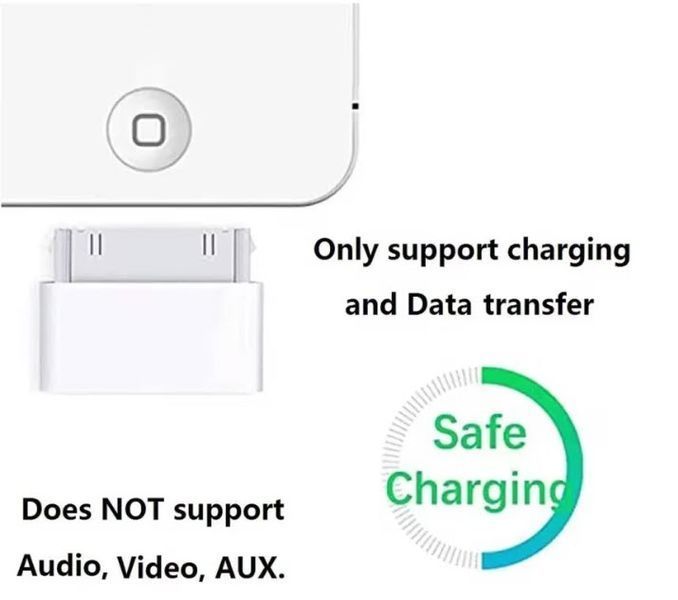 USB Type-C Female (мама) to 30-pin Male (тато) адаптер перехідник для заряджання та синхронізації пристроїв Apple iPhone iPod iPad 3439-3 фото