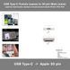 USB Type-C Female (мама) to 30-pin Male (тато) адаптер перехідник для заряджання та синхронізації пристроїв Apple iPhone iPod iPad 3439-3 фото 1