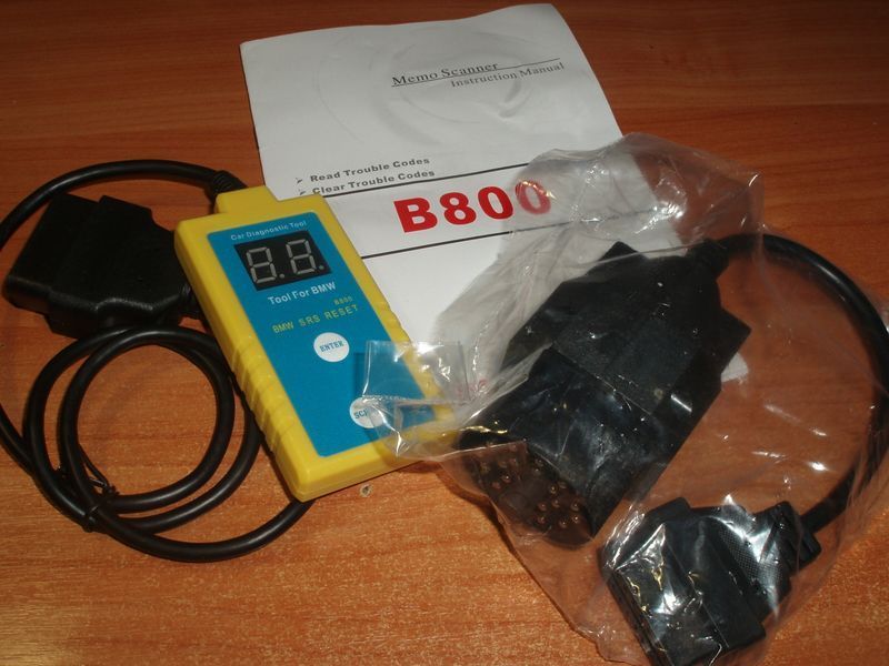 BMW ресеттер B800 Airbag Scan скидання сканер помилок подушок 16 pin + перехідник 20 pin + / Reset Tool B800 for B 5246 фото