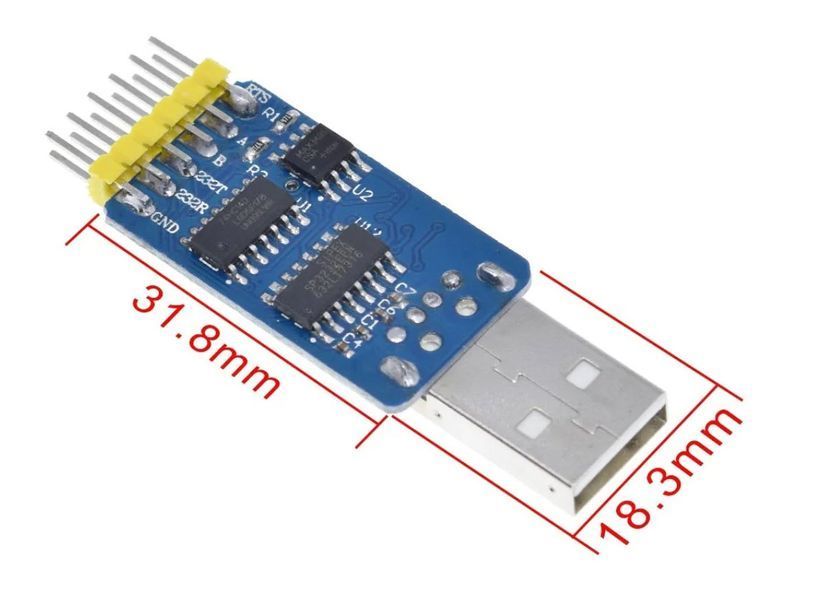 Адаптер конвертер USB-RS232/RS485/TTL (12 pin) на чипі CP2102 mutual convert 6 in 1 convert Універсальний модуль-перетворювач на базі високопродуктивного чипа CP2102 є незамінним інструментом для розробників, інженерів і ентузіастів електроніки.&nbsp; Він об'є 8138 фото