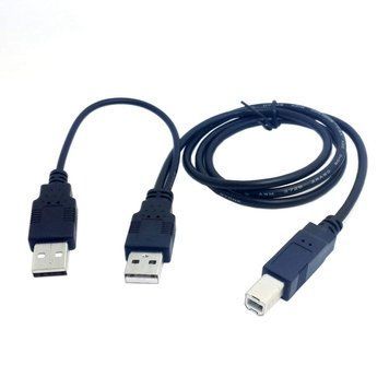 Кабель USB подвійний 2 USB A - USB B (дод.живлення) 4904 фото