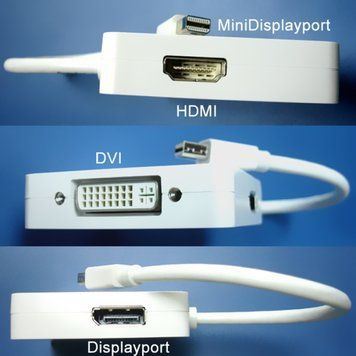 Переходник mini DisplayPort - DVI+HDMI+DP (Mac) Apple конвертер AK-340509-002-W PC дисплей проектор монитор 3107 фото