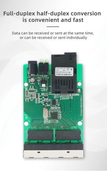 LT-PCB46-RTL8305-1FX4TX_V11 B: Rx 1310 Tx 1550 медиаконвертер hub switch (20km) Ethernet SC Fiber Media (однов 7481 фото