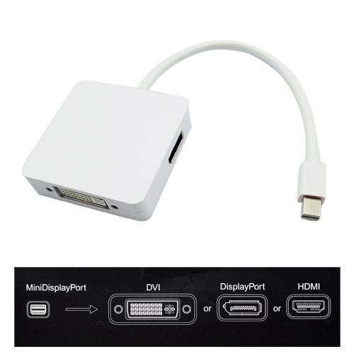 Перехідник mini DisplayPort &mdash; DVI+HDMI+DP (Mac) Apple конвертер AK-340509-002-W PC дисплей проєктор монітор 3107 фото