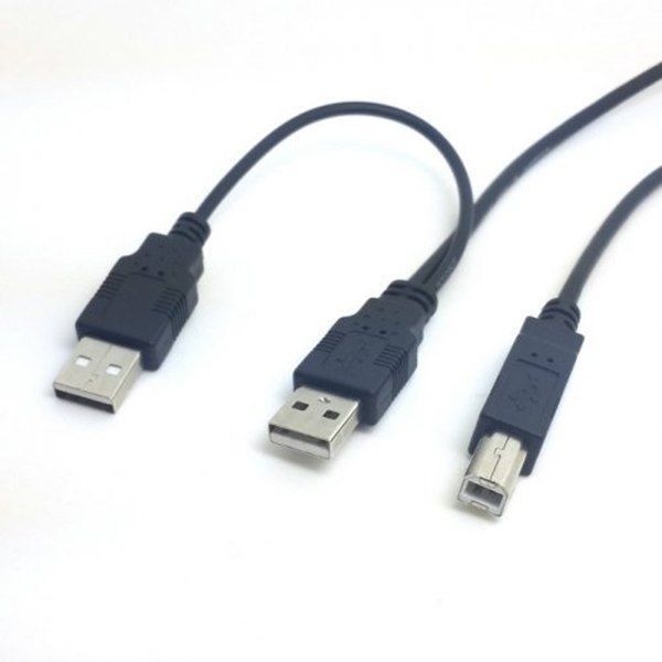 Кабель USB двойной 2 USB A - USB B (доп.питание) 4904 фото