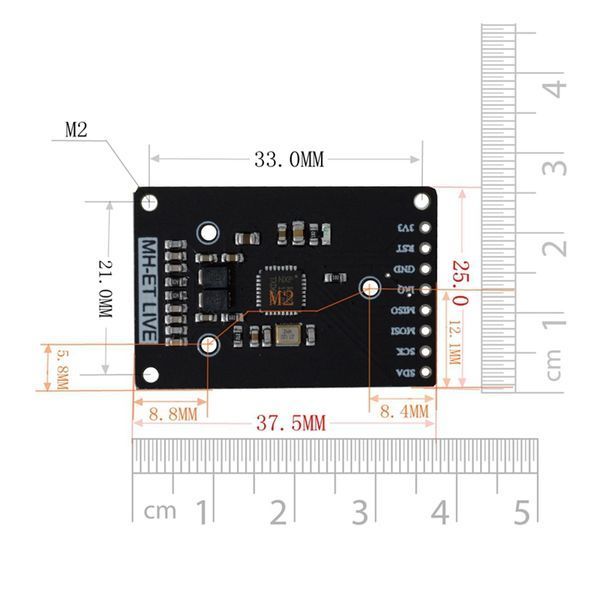 Mini RFID RC522 SPI MIFARE 14443А 13.56 МГц (модуль+карта+брелок) для Arduino MIFARE S50/S70/UltraLight/Pro/DESfire 5134 фото
