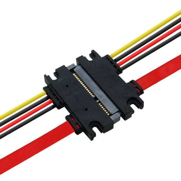 SATA подовжувач 22 pin (15+7) 50 см "мама"-"тато" кабель живлення+дані extender 1164-4 фото