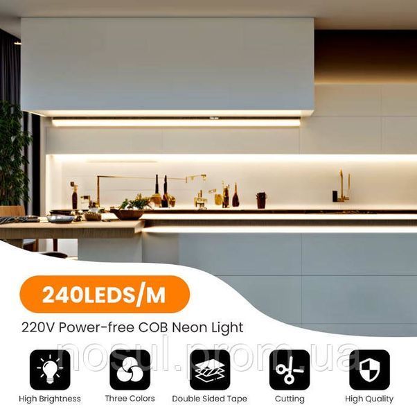 Світлодіодна стрічка COB LED Neon (220 V Dimmer) 4000 K, 5 м 8065 фото