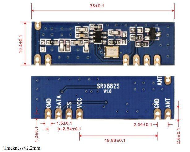 STX882S v1.0 433 Mhz приемник ASK Receiver RF радиочастотный с антеной Low Consumption Strong Driving Force Su 7065 фото