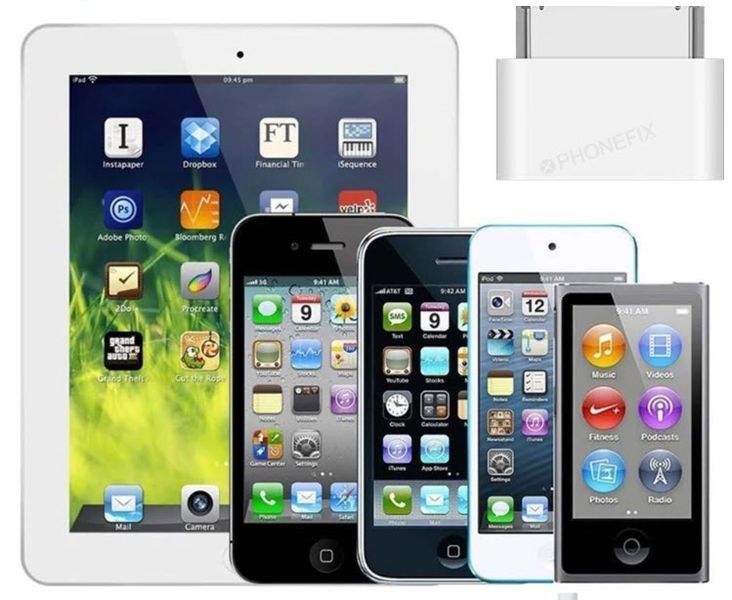 Apple Lighting 8Pin Female (мама) - Apple 30-pin Male (тато) адаптер перехідник для заряджання та синхронізації пристроїв Apple iPhone iPod iPad 3439-2 фото