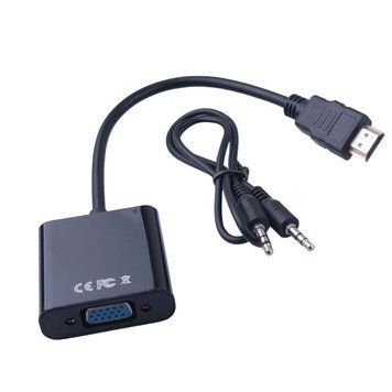 Конвертер HDMI VGA + звук, перехідник з HDMI в VGA + Audio (зі звуковим виходом) 4505 фото
