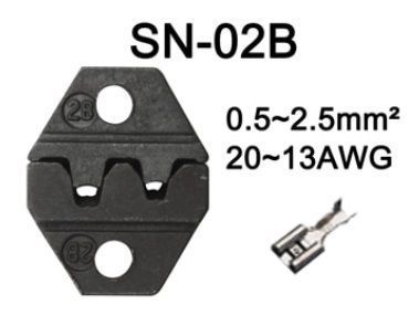 SN-02B прес форма для клещей губки для обжимки обжимной инструмент матрица 13-20 AWG 0.5-2.5 мм2 кримпер Dupon 6363 фото