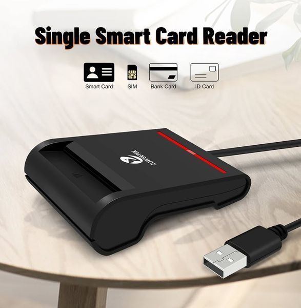 ZOWEETEK USB 2.0 #2 картридер для смарт-карт (IC/ID/EMV) &ndash; компактный и универсальный считыватель для ПК ISO 7816 &nbsp;12026-1 Chip Card Reader 6582-2 фото