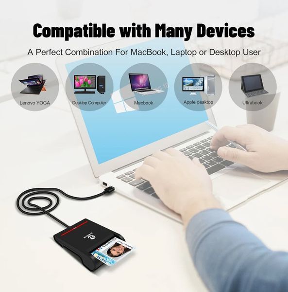 ZOWEETEK USB 2.0 #2 картридер для смарт-карт (IC/ID/EMV) &ndash; компактный и универсальный считыватель для ПК ISO 7816 &nbsp;12026-1 Chip Card Reader 6582-2 фото