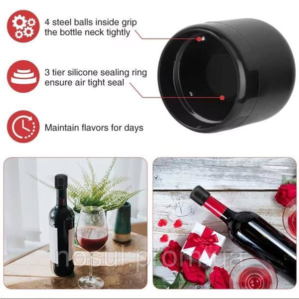 Пробка вакуумна для вина (продовжить термін придатності) Mini Wine Stopper (для пляшок із діаметром горлечка&nbsp;18...19 7964 фото
