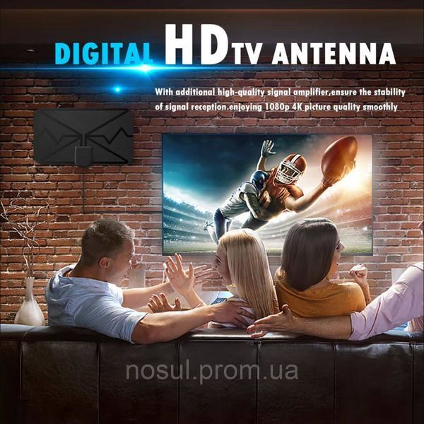 DVB-T2 HDTV 1080i антена цифровая комнатная компактная (крепление на скотче) + USB усилитель VHF/UHF/FM 7954 фото