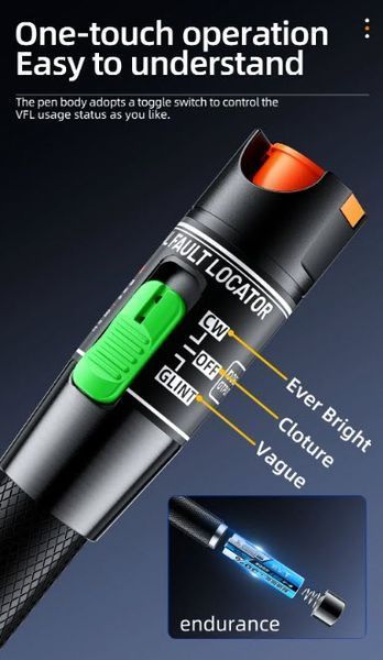 Дефектоскоп FC/SC/SF оптический 10 МВт (10 км) FTTH локатор повреждения кабеля искатель тестер Fiber&nbsp; 4583 фото