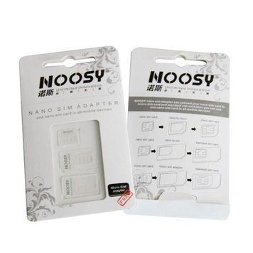 NOOSY Адаптеры Noosy nanoSIM/microSIM/SIM 3шт под карты MicroSim NanoSIM и SIM, переходники под симку 2678 фото