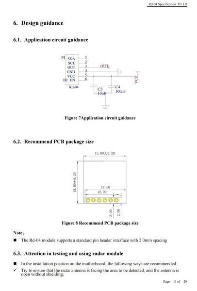 Ai-Thinker RD-04 10G (10 ГГц) Radar Sensor 10.525GHz Інтелектуальний радарний датчик руху для виявлення присутності людини Human Micro Motion Sensing Rd04 XBR818 8147 фото