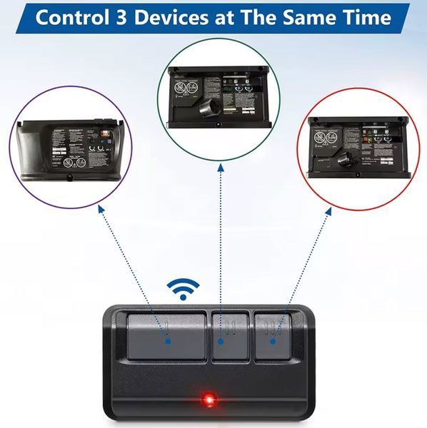 Дублікатор пульт 893MAX 3-кноп. Chamberlain Liftmaster Craftsman Visor &nbsp;315/390 MHz Wireless Remote Control Garage Door Opener Clip For 893LM 891LM 371LM 971LM 2 Comp 893MAX 3 Button Fits Visor&nbsp; 8181 фото
