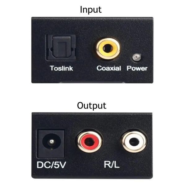 Конвертер Toslink - 2RCA + 3.5 мм mini jack (виводимо звук з оптичного виходу TOSLINK на звичайні навушники) живлення від USB пере 7603 фото