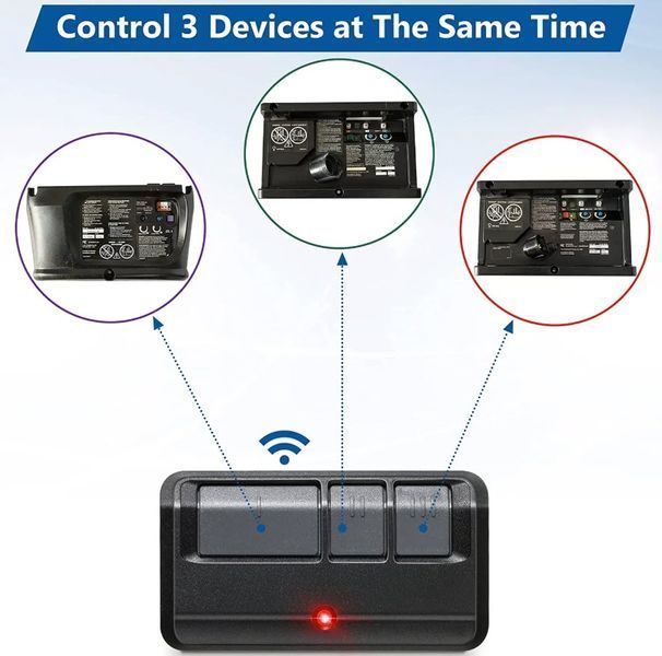 Дублікатор пульт 893MAX 3-кноп. Chamberlain Liftmaster Craftsman Visor &nbsp;315/390 MHz Wireless Remote Control Garage Door Opener Clip For 893LM 891LM 371LM 971LM 2 Comp 893MAX 3 Button Fits Visor&nbsp; 8181 фото