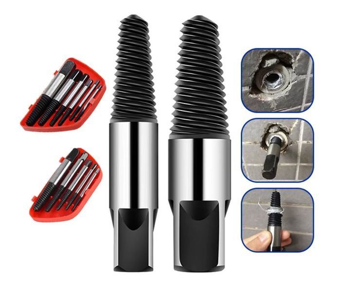 Экстрактор сорванных винтов (5 шт) Woodworking Carpenters Damaged Screw Extractor Набор инструментов для извлечения сломанных болтов и винтов 3122-2 фото