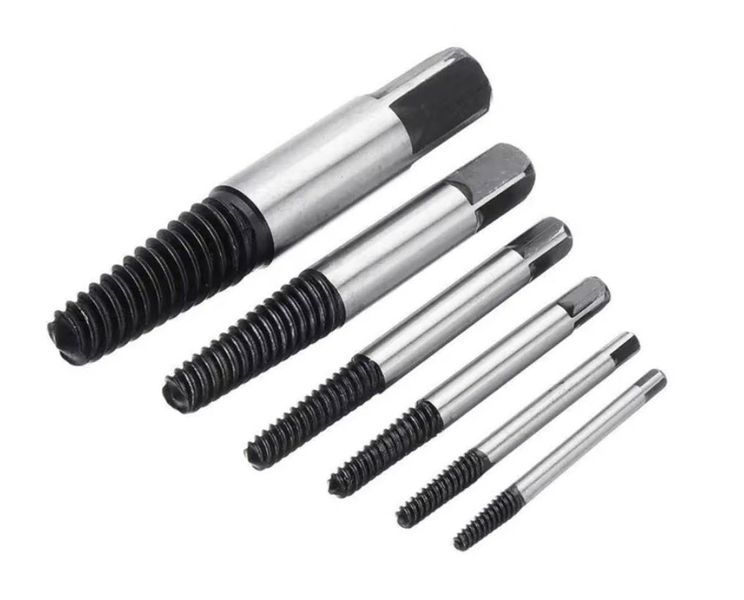 Экстрактор сорванных винтов (5 шт) Woodworking Carpenters Damaged Screw Extractor Набор инструментов для извлечения сломанных болтов и винтов 3122-2 фото