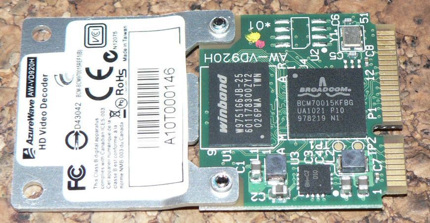 Broadcom Crystal HD BCM70015 апаратний декодер відео 1080 помічник нетбуків по обробці відео 2672 фото