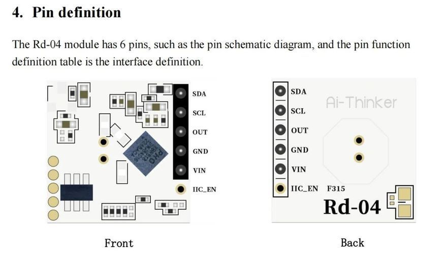 Ai-Thinker RD-04 10G (10 ГГц) Radar Sensor 10.525GHz Інтелектуальний радарний датчик руху для виявлення присутності людини Human Micro Motion Sensing Rd04 XBR818 8147 фото