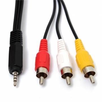 Кабель 4 pin mini 2.5 мм (jeck) &mdash; 3 RCA (2 audio + 1 video) вывод на ТВ монитор видеозахват 334 фото