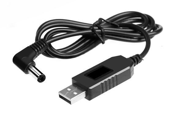 Кабель живлення для роутера USB &mdash; 12V зарядний пристрій роз'єм мініджек mini jack 5.5*2.1 мм (вугловий) повер 6698 фото