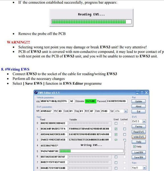 EWS Editor v3.2 програматор ключів (прив'язка, скидання, видалення) БМВ key programmer E38 X3 E83 X5 E53 Z4 E85 5364 фото