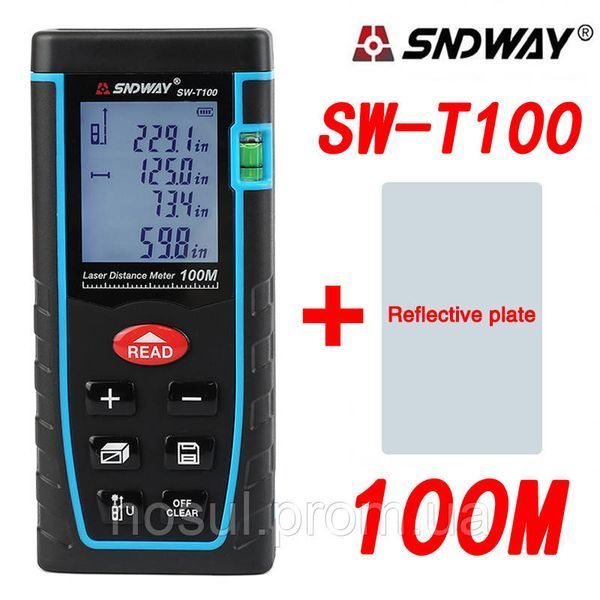 SNDWAY SW-T100 Лазерний далекомір 100 м лазерна рулетка, замір розстібання, площі, об'єму 3462 фото