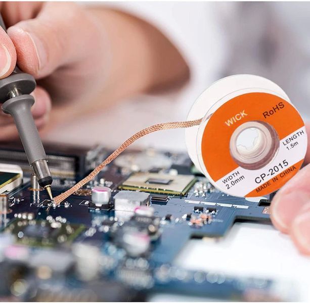 CP-2015 оплетка для выпайки припоя 2 мм (1.5 м) (Desoldering Braid Solder Remover Wick Goot Cable Wire) 3031 фото