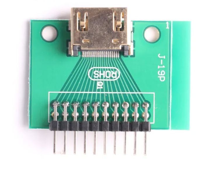 HDMI 19-pin female Test Board DIP (2,54 мм) плата разработчика тестовая для моделирования и прототипирования Socket Adapter Jack PCB Transfer Board 8116 фото