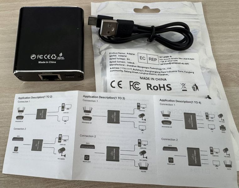 Спліттер мережна RJ45 Ethernet 10/100/1000 Мбіт/с RJ45 (1 вхід -> 2 виходи) LAN гігабітний адаптер езернет комутатор розгалужувач 1000Mbps  8192 фото