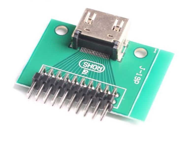 HDMI 19-pin female Test Board DIP (2,54 мм) плата разработчика тестовая для моделирования и прототипирования Socket Adapter Jack PCB Transfer Board 8116 фото