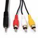 Кабель 4 pin mini 2.5 мм (jeck) &mdash; 3 RCA (2 audio + 1 video) вывод на ТВ монитор видеозахват 334 фото 4
