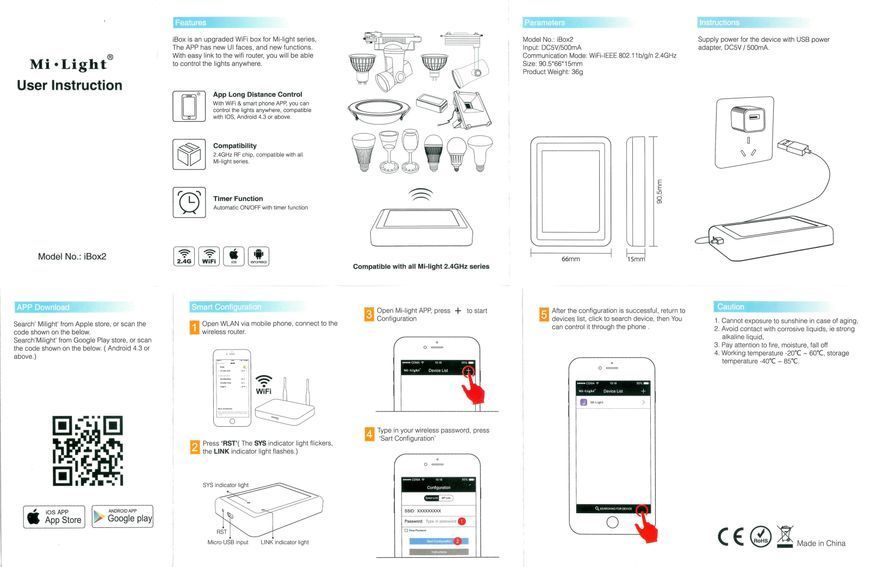 IBox1 Mi.light 2.4G Wireless контролер/шлюз зв'язок через Wi-Fi система керування освітленням RGB RGB RGBW RGB+CCT 5121 фото