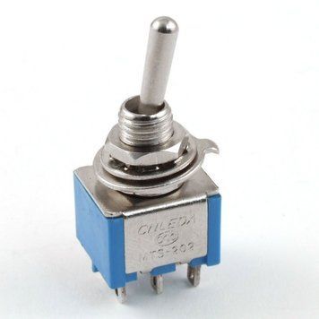 Переключатель тумблер 2-х позиционный ВКЛ-ВКЛ 6 контактов 6-Pin DPDT ON-ON 6A 125V AC 2795 фото