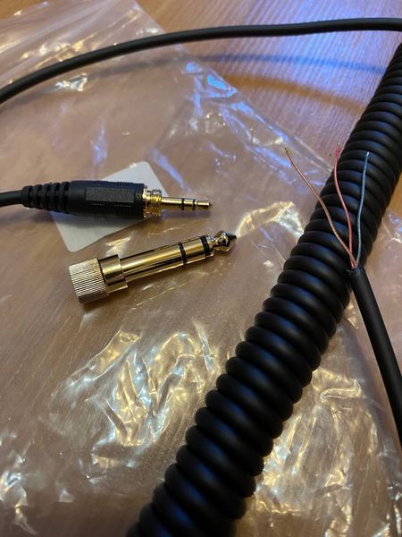 Кабель 3 pin для навушників + перехідник 6.5 мм (ремонт заміна replacement) Beyerdynamic Sennheiser Audio-Techn 7272 фото