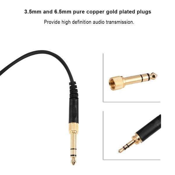 Кабель 3 pin для навушників + перехідник 6.5 мм (ремонт заміна replacement) Beyerdynamic Sennheiser Audio-Techn 7272 фото