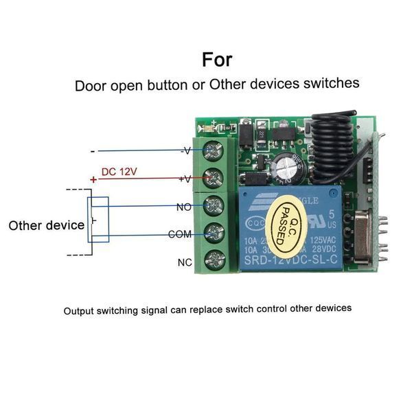 KR1201-A 12V 10A 1-канальное радио реле 315 MHz дистанционное управление устройствами на нестандартной частоте 6448 фото